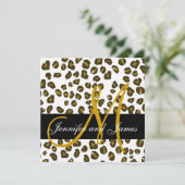 Bruin Cheetah Spots Pattern Weddenschap Kaart (Staand voorkant)