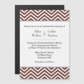 Bruin Chevron Magnetic Wedding Invitation Magnetische Uitnodiging (Voorkant / Achterkant)