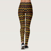 Bruin Chevron Modern Leder Leggings (Achterkant)