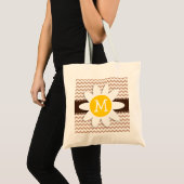 Bruin Chevron Pattern; Daisy Tote Bag (Voorkant (product))