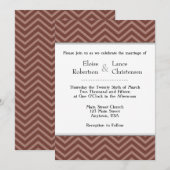 Bruin Chevron Wedding Invitations Kaart (Voorkant / Achterkant)