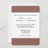 Bruin Chevron Wedding Invitations Kaart (Voorkant)