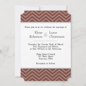 Bruin Chevron Wedding Invitations Kaart (Voorkant)