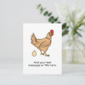 Bruin Chicken Add Jouw tekst Briefkaart (Staand voorkant)