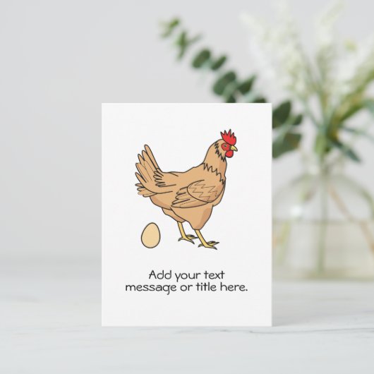 Bruin Chicken Add Jouw tekst Briefkaart (Staand voorkant)