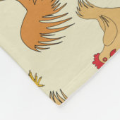 Bruin Chicken Design Patroon Fleece Deken (Hoek)