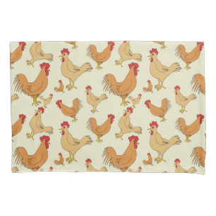 Bruin Chicken Design Patroon Kussensloop