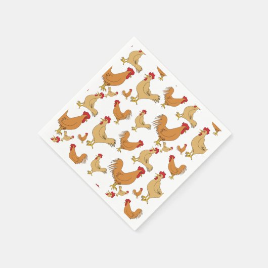 Bruin Chicken Design Patroon Servet (Hoek)