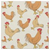 Bruin Chicken Design Patroon Stof (Close Up)