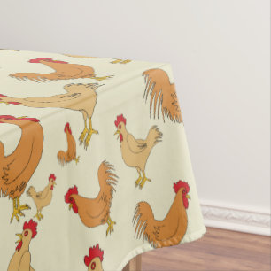 Bruin Chicken Design Patroon Tafelkleed