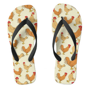 Bruin Chicken Design Patroon Teenslippers