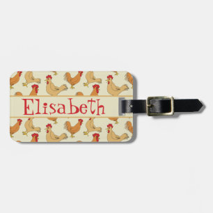 Bruin Chicken Design Personaliseert Bagagelabel