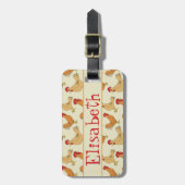 Bruin Chicken Design Personaliseert Bagagelabel (Voorkant verticaal)