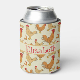 Bruin Chicken Design Personaliseert Blikjeskoeler