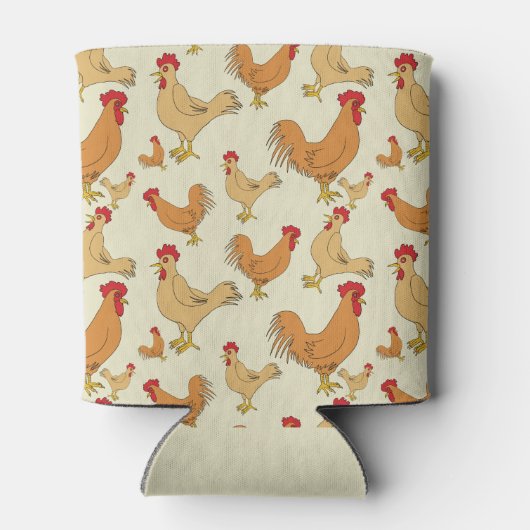 Bruin Chicken Design Personaliseert Blikjeskoeler (Achterkant)