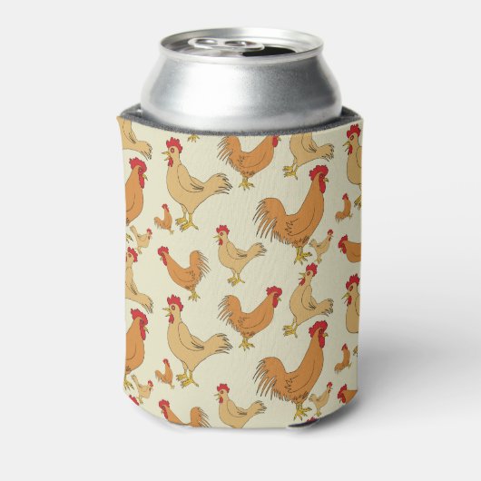 Bruin Chicken Design Personaliseert Blikjeskoeler (Blikje Achterkant)