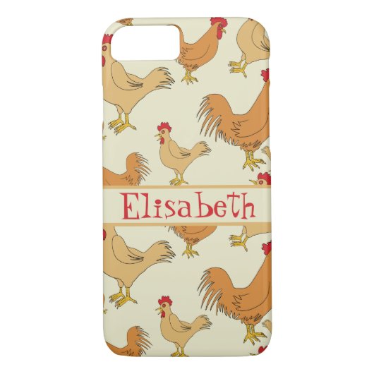 Bruin Chicken Design Personaliseert Case-Mate iPhone Case (Achterkant)