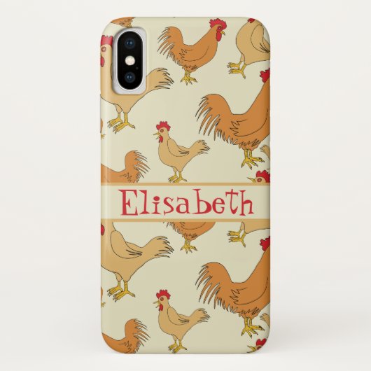 Bruin Chicken Design Personaliseert Case-Mate iPhone Case (Achterkant)