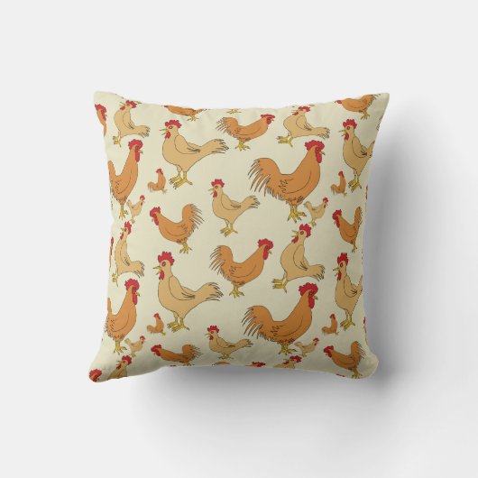 Bruin Chicken Design Personaliseert Kussen (Achterkant)