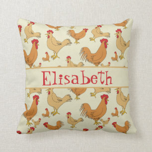 Bruin Chicken Design Personaliseert Kussen