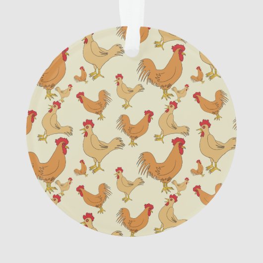Bruin Chicken Design Personaliseert Ornament (achterkant)