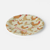Bruin Chicken Design Personaliseert Papieren Bordje (Gekanteld)