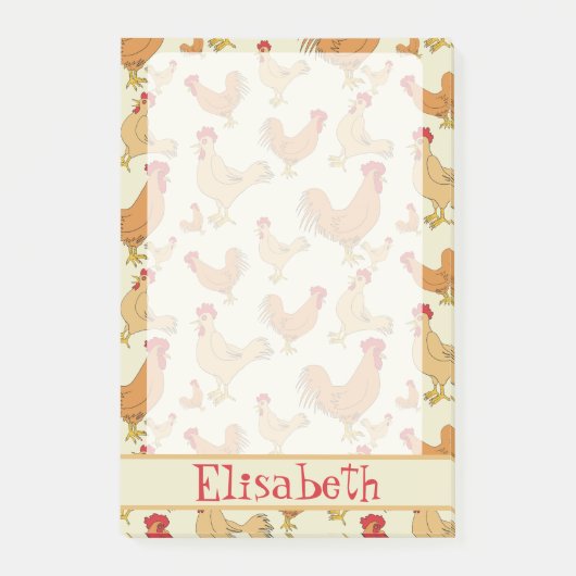 Bruin Chicken Design Personaliseert Post-it® Notes (Voorkant)