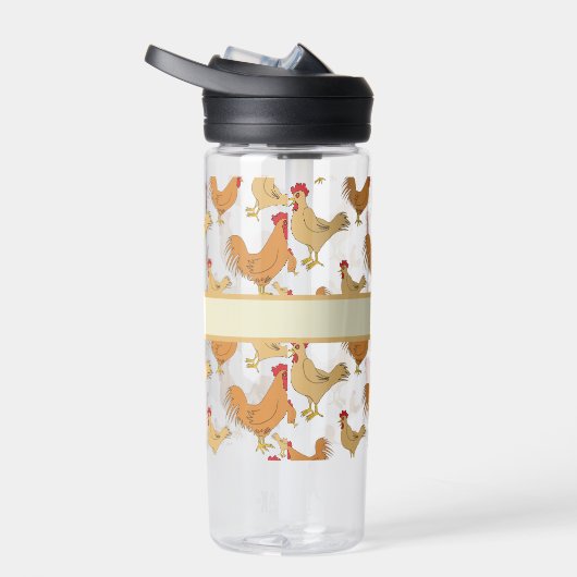 Bruin Chicken Design Persoonlijk Waterflesje Waterfles (Rechts)
