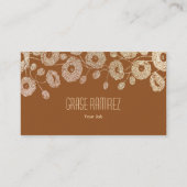 Bruin | Chique en moderne Faux Roos Glitter Visitekaartje (Voorkant)