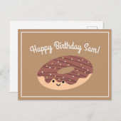 Bruin Chocolade Birthday Briefkaart (Voorkant / Achterkant)