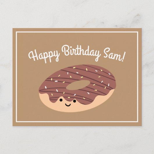 Bruin Chocolade Birthday Briefkaart (Voorkant)