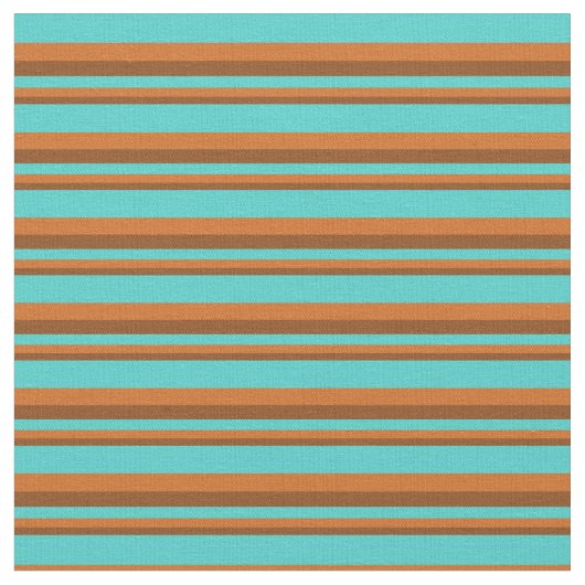 Bruin, Chocolade & Turquoise Patroon Stof (Close Up)