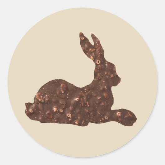 Bruin Chocoladekonijn Ronde Sticker, Pasen Sticker (Voorkant)