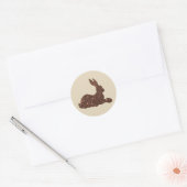 Bruin Chocoladekonijn Ronde Sticker, Pasen Sticker (Envelop)