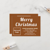 Bruin | Christmas | Business | Kleine platte groet Kaart (Voorkant / Achterkant in situ)