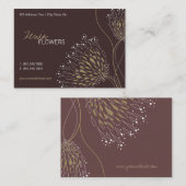 Bruin Chrysanthemum Flowers Elegant Chic Floral Visitekaartje (Voorkant / Achterkant)