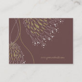 Bruin Chrysanthemum Flowers Elegant Chic Floral Visitekaartje (Achterkant)