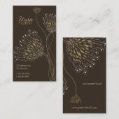 Bruin Chrysanthemum Flowers Elegant Chic Floral Visitekaartje (Voorkant / Achterkant)