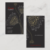 Bruin Chrysanthemum Flowers Elegant Chic Floral Visitekaartje (Voorkant / Achterkant)