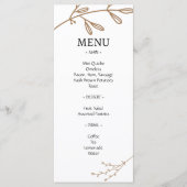 Bruin Classic Natural Foliage Brunch Wedding Menu (Voorkant)