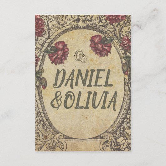 Bruin  Classic Wedding Informatiekaartje (Achterkant)