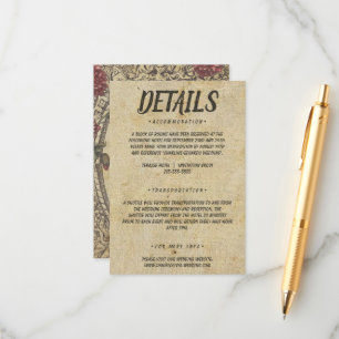 Bruin Classic Wedding Informatiekaartje