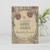 Bruin  Classic Wedding Kaart (Staand voorkant)