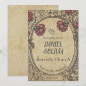 Bruin  Classic Wedding Kaart (Voorkant / Achterkant)