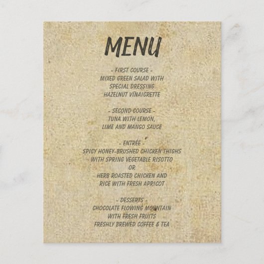 Bruin  Classic Wedding Menu's (Voorkant)