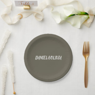 Bruin  Classic Wedding Papieren Bordje