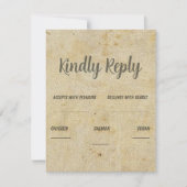 Bruin  Classic Wedding RSVP Kaartje (Voorkant)