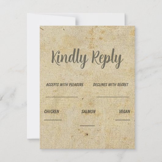 Bruin  Classic Wedding RSVP Kaartje (Voorkant)