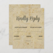 Bruin  Classic Wedding RSVP Kaartje (Voorkant / Achterkant)