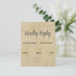 Bruin Classic Wedding RSVP Kaartje